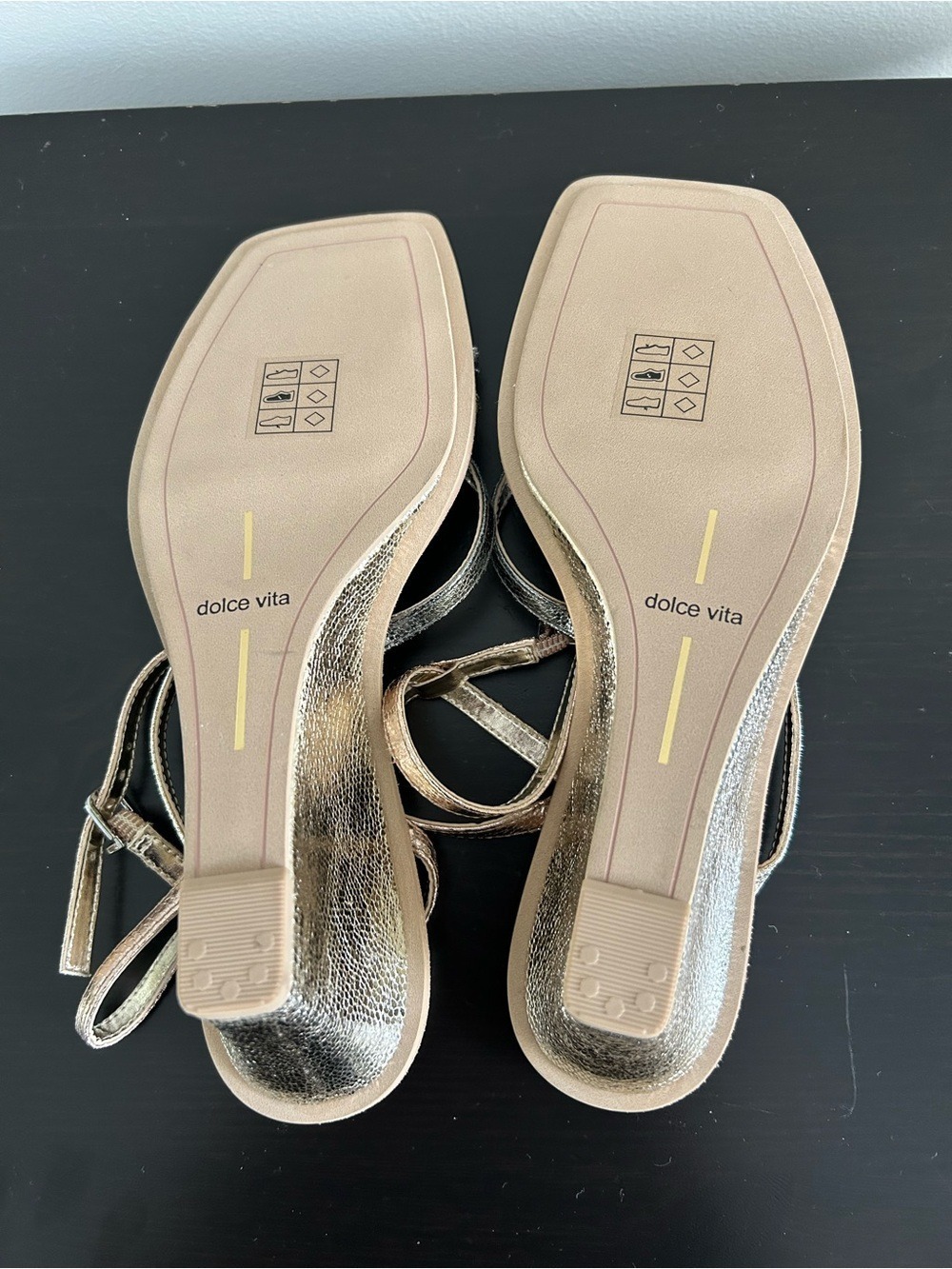 Dolce Vita Metallic Three-Tone Wedge Sandal - Rose Gold, Gold, Silver, Size 7.5 - Picture 12 of 14